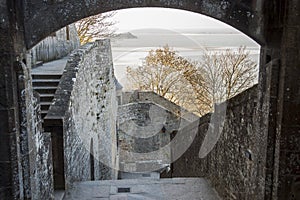 Fragment of village under the monastry on the Mountain Saint Mic