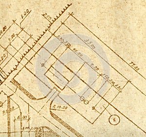 A fragment of vintage engineering drawing