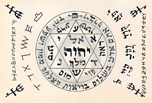 Fragment of vintage handwritten Kabbalistic Prayer text useful a