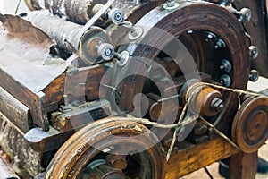 Fragment of a vintage machine for making felt boots.