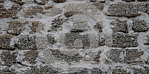Fragment of a wall built of shell rock as a background