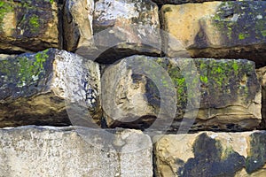 Fragment of a wall made of large stone blocks