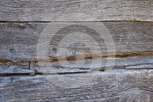 A fragment of a wall made of wooden logs