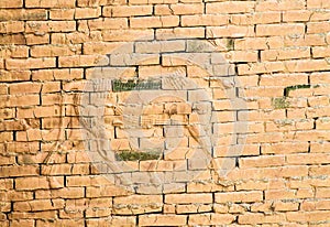 Fragment of the Wall of partially restored Babylon ruins, Hillah, Iraq photo