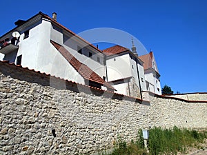 A fragment of the walls of the monastery and shrine of the Annunciation in Kazimierz Dolny on the Vistula River