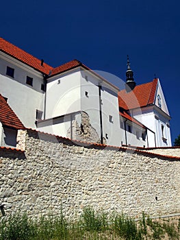 A fragment of the walls of the monastery and shrine of the Annunciation in Kazimierz Dolny on the Vistula River