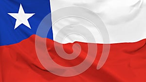 Fragment of a waving flag of the Republic of Chile in the form of background