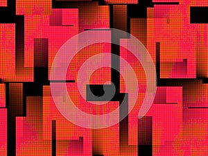 Fragmentation of bright pink rectangl