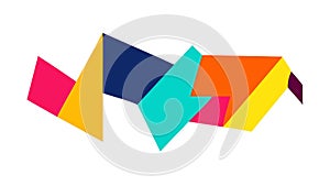 Fragmented Abstract Geometric Forms in Dynamic Composition, vector design Generative AI