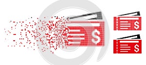 Fragmented Dot Halftone Dollar Cheques Icon photo