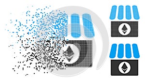 Fragmented Dotted Halftone Ethereum Shop Icon