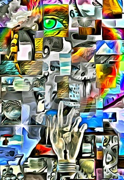 Fragmented Human Abstract