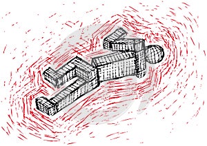 Fragmented man (vector)