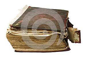 Fragmented old worn book