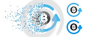 Fragmented Pixel Halftone Bitcoin Chargeback Icon