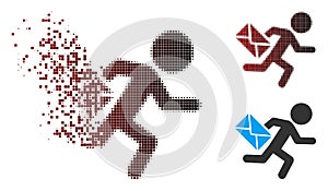 Fragmented Pixel Halftone Child Mail Courier Icon