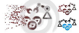Fragmented Pixel Halftone Dash Mining Robotics Icon