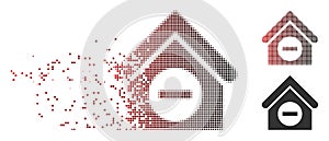 Fragmented Pixel Halftone Deduct Building Icon