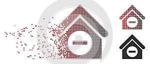 Fragmented Pixel Halftone Deduct Building Icon photo