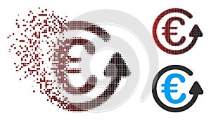 Fragmented Pixel Halftone Euro Chargeback Icon