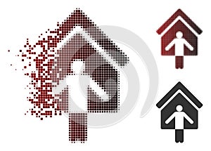 Fragmented Pixel Halftone House Owner Wellcome Icon photo