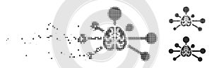 Fragmented Pixel Halftone Mind Control Links Icon