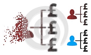 Fragmented Pixel Halftone Pound Payer Relations Icon