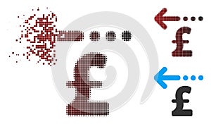 Fragmented Pixel Halftone Refund Pound Icon