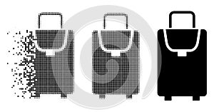 Fragmented Pixelated Halftone Carryon Bag Icon