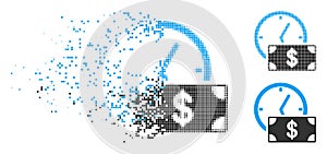 Fragmented Pixelated Halftone Dollar Credit Icon
