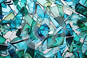 fragmented shards from a smashed glass plate