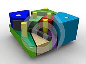 Fragmented square object