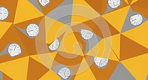 Fragmented Time Concept with Clocks on a Geometric Background