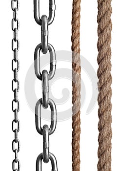 Fragments of a chain, rope