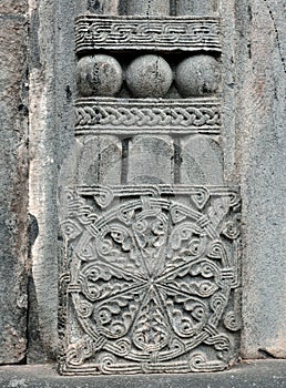 Fragments from the Monastery complex of Akhtala, Armenia,
