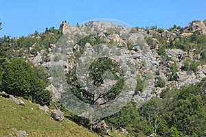 Fragments of the old massif of Mount Kapaz