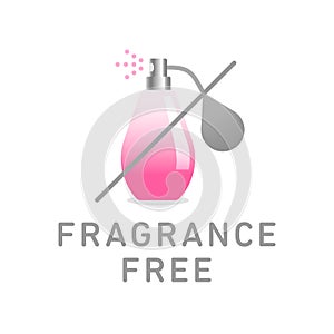 Fragrance free round badge vector design, perfume bottle