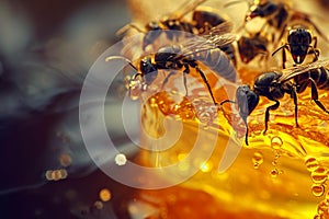 Fragrant Ants honey drop nectar. Generate Ai