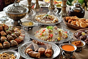 Fragrant Arabian food ramadan. Tasty traditional arabic