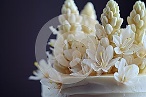 Fragrant Asphodel cake ivory. Generate Ai photo