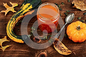 Fragrant autumn pumpkin jam or chutney