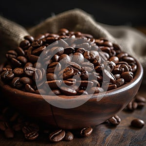 Fragrant coffee beans. Generative AI