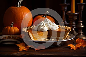 Fragrant Cooking pumpkin pie. Generate Ai