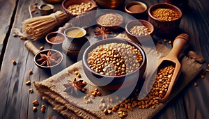 A fragrant fenugreek seeds, Ai generated image