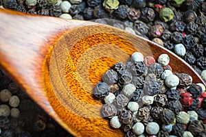 Fragrant pepper photographed close-up. A versatile condiment at any meal.