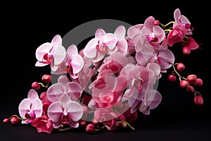 Fragrant Pink orchids flowers. Generate Ai