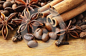 Fragrant spices and coffee