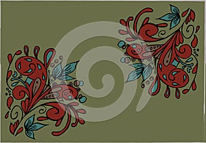 Vector frame with ornament abstract fugures.