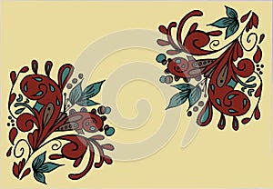 Vector frame with ornament abstract fugures.