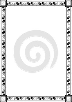 Frame with ancient Greek meander pattern photo